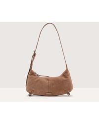 Coccinelle - Suede And Grained Leather Shoulder Bag Abigail Suede Bimaterial Small - Lyst
