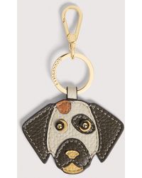 Coccinelle - Grained Leather Key Ring Dog Patch - Lyst