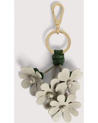 Coccinelle - Grained Leather Key Ring Flowers - Lyst