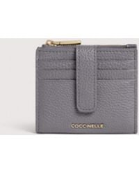 Coccinelle - Small Grained Leather Wallet Metallic Medium - Lyst