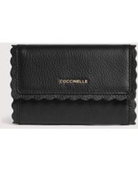 Coccinelle - Grained Leather Wallet Leather Lace Medium - Lyst