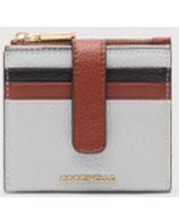 Coccinelle - Small Grained Leather Wallet Metallic Tricolor - Lyst