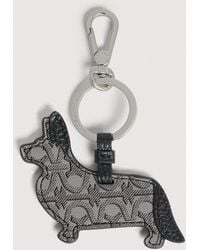 Coccinelle - Monogram Coated Canvas And Grained Leather Key Ring Pet Capsule - Lyst