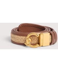 Coccinelle - Straw And Micro Grained Leather Belt C-Me - Lyst