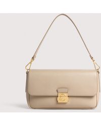 Coccinelle - Grained Leather Shoulder Bag C-Me Lock Large - Lyst