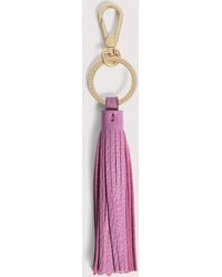 Coccinelle - Grained Leather And Metal Key Ring Tassel - Lyst