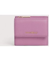 Coccinelle - Small Grained Leather Wallet Metallic Small - Lyst