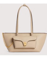 Coccinelle - Grained Leather Tote Bag Double Beat Medium - Lyst