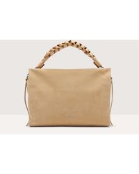 Coccinelle - Suede And Grained Leather Shoulder Bag Boheme Suede Bimaterial Medium - Lyst