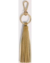 Coccinelle - Grained Leather And Metal Key Ring Tassel - Lyst
