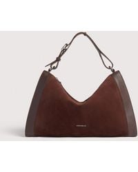 Coccinelle - Schultertasche Aus Genarbtem Leder Elinor Suede Bimaterial Medium - Lyst