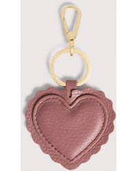 Coccinelle - Grained Leather Key Ring Leather Lace - Lyst