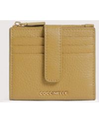 Coccinelle - Small Grained Leather Wallet Metallic Medium - Lyst