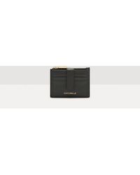 Coccinelle - Grained Leather Card Holder Metallic Soft - Lyst