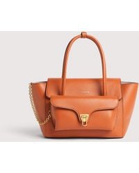 Coccinelle - Grained Leather Handbag Double Beat Medium - Lyst