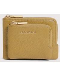 Coccinelle - Grained Leather Card Holder Metallic Small - Lyst