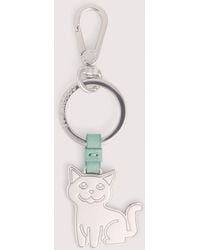 Coccinelle - Leather And Metal Key Ring Basic Metal - Lyst