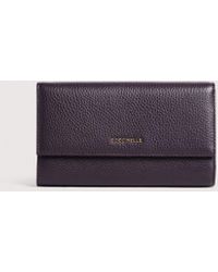 Coccinelle - Große Geldbörse Aus Genarbtem Leder Metallic Soft - Lyst