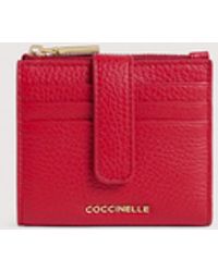 Coccinelle - Small Grained Leather Wallet Metallic Medium - Lyst