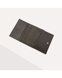 Coccinelle Leather Metallic Zip Around Wallet Soft Small - Noir in 
