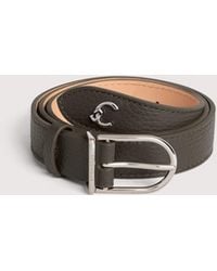 Coccinelle - Grained Leather Belt Slim Buckle - Lyst