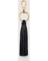Coccinelle - Grained Leather And Metal Key Ring Tassel - Lyst