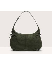 Coccinelle - Suede And Grained Leather Shoulder Bag Abigail Suede Bimaterial Large - Lyst