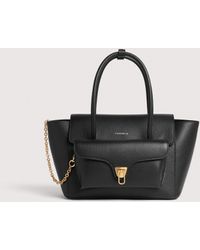 Coccinelle - Grained Leather Handbag Double Beat Medium - Lyst
