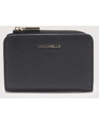 Coccinelle - Small Grained Leather Wallet Metallic Soft - Lyst