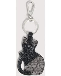 Coccinelle - Monogram Coated Canvas And Grained Leather Key Ring Pet Capsule - Lyst