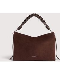 Coccinelle - Suede And Grained Leather Shoulder Bag Boheme Suede Bimaterial Medium - Lyst