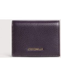 Coccinelle - Small Grainy Leather Purse Metallic Soft - Lyst