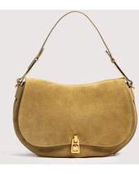 Coccinelle - Suede And Grained Leather Handbag Magie Suede Medium - Lyst