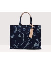 Coccinelle - Lumen Print Denim Fabric Handbag Never Without Bag Denim Lumen Print Medium - Lyst