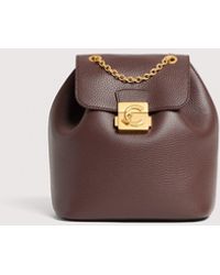 Coccinelle - Grained Leather Backpack C-Me Lock Small - Lyst