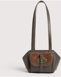 Coccinelle - Waxed Fabric, Grained Leather And Corduroy Fabric Shoulder Bag Mavery Pocket Small - Lyst