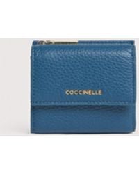 Coccinelle - Small Grained Leather Wallet Metallic Small - Lyst
