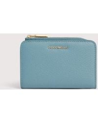 Coccinelle - Small Grained Leather Wallet Metallic Soft - Lyst