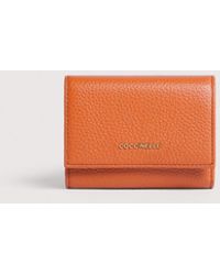 Coccinelle - Small Grained Leather Wallet Metallic Small - Lyst