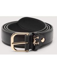 Coccinelle - Grained Leather Belt Metal Loop - Lyst
