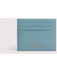 Coccinelle - Kartenetui Aus Genarbtem Leder Metallic Soft - Lyst