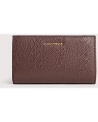 Coccinelle - Medium Grained Leather Wallet Metallic Large - Lyst