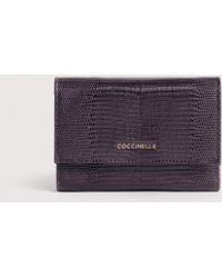 Coccinelle - Medium Lizard-Effect Embossed Leather Wallet Metallic Lizard - Lyst