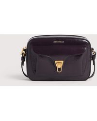 Coccinelle - Smooth Leather Crossbody Bag With Glossy Wrinkle Effect Beat Shiny Wrinkled Small - Lyst