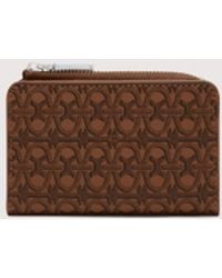 Coccinelle - Kartenetui Aus Mit Beschichtetem Canvas Mit Monogram-Muster Und Genarbtem Leder Metallic Coated Monogram - Lyst