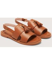 Coccinelle - Smooth Leather Low-Heeled Sandals Beat Selleria - Lyst