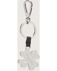 Coccinelle - Leather And Metal Key Ring Basic Metal Nickel - Lyst