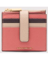 Coccinelle - Small Grained Leather Wallet Metallic Tricolor - Lyst