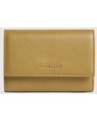 Coccinelle - Grainy Leather Purse Metallic Medium - Lyst