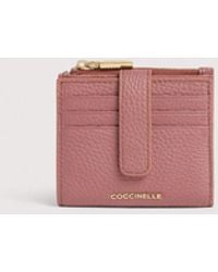 Coccinelle - Small Grained Leather Wallet Metallic Medium - Lyst